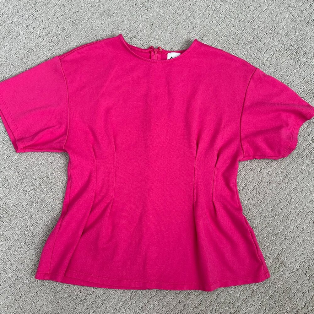 Anne Klein Pink Blouse with Ruching, Small